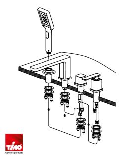 Смеситель на борт ванны Timo Torne золото матовое 4330/17Y